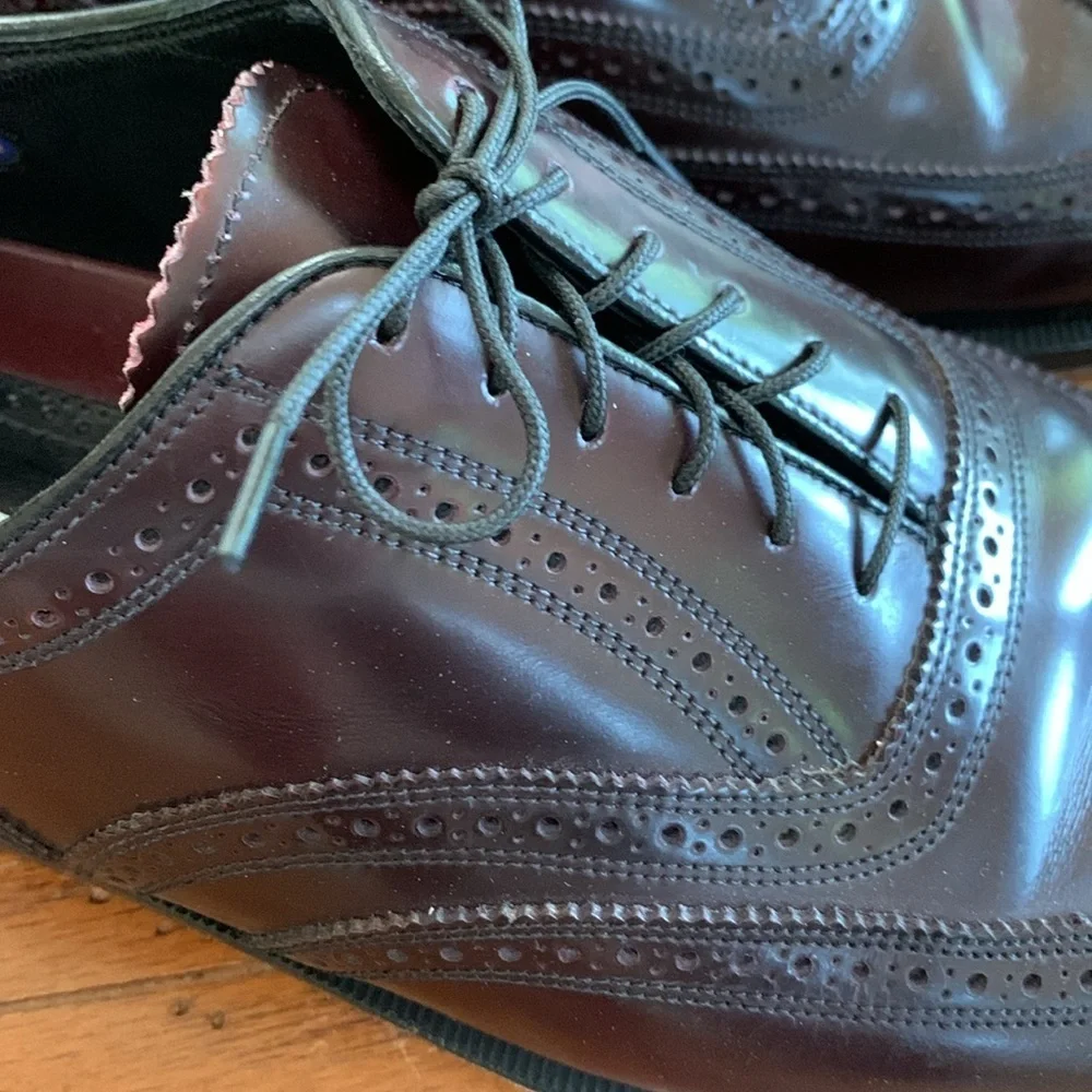 Florsheim Wingtip Oxford Lace-up Shoes Men’s Burgundy Leather Size 12 3E Width